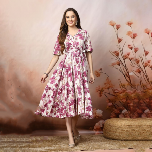 Floral Print Fit & Flare Maxi Dress