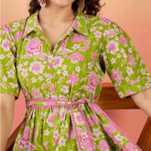 Floral Printed Pure Cotton Tiered Maxi Dress