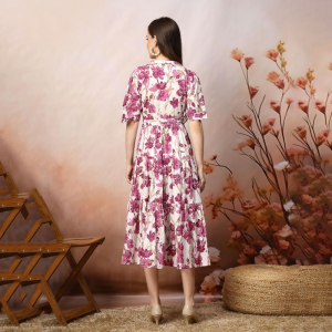Floral Print Fit & Flare Maxi Dress