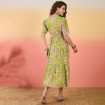 Floral Printed Pure Cotton Tiered Maxi Dress