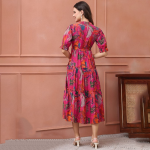 Women Floral Printed Fit & Flare Midi Dress